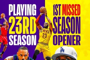 連戰(zhàn)22年揭幕戰(zhàn)紀(jì)錄告破！美媒：時光老人追上了將滿41歲的老詹