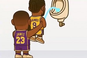 笑死！用尿尿來演繹NBA球星的球風(fēng)：老詹抱著布朗尼尿??