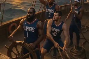 網(wǎng)友AI創(chuàng)作休賽期補(bǔ)強(qiáng)的快船：從小帆船到大戰(zhàn)艦??????