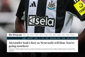 強(qiáng)硬！電訊報(bào)：沙特老板明確告知伊薩克不會(huì)被賣(mài)，絕無(wú)可能去紅軍