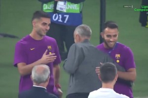 太熟了！巴薩球員賽前和恩里克敘舊！費(fèi)蘭有點(diǎn)逗啊~